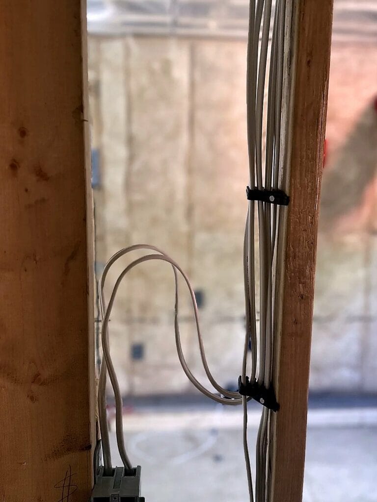 New wiring run during a home renovation